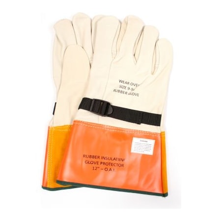 National Safety Apparel ArcGuard 12in Leather Glove Protectors, Size 10,  DWH12L10